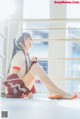 Coser @ 桜 桃 喵 Vol.091: 红色 体操服 (44 photos)